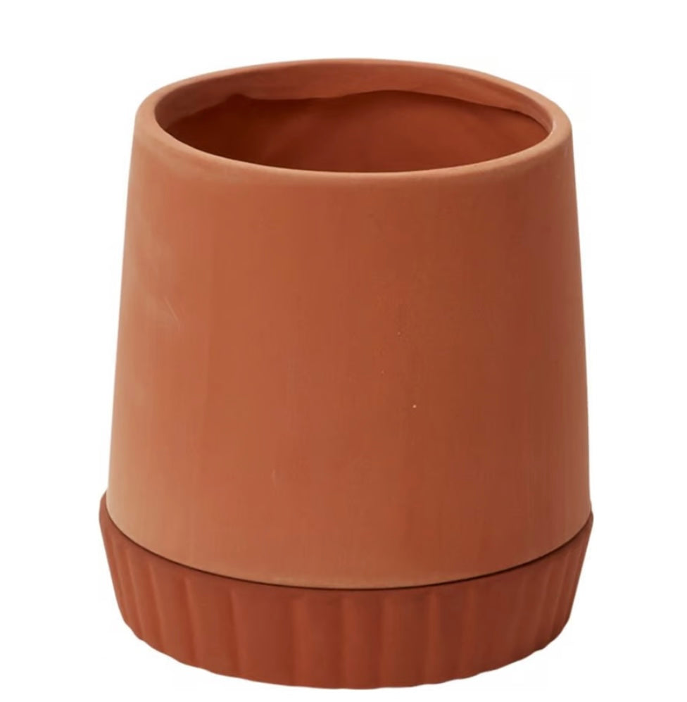 Terracotta Pot with Line Saucer