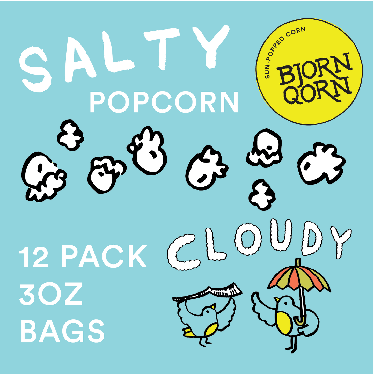3oz Cloudy BjornQorn Popcorn