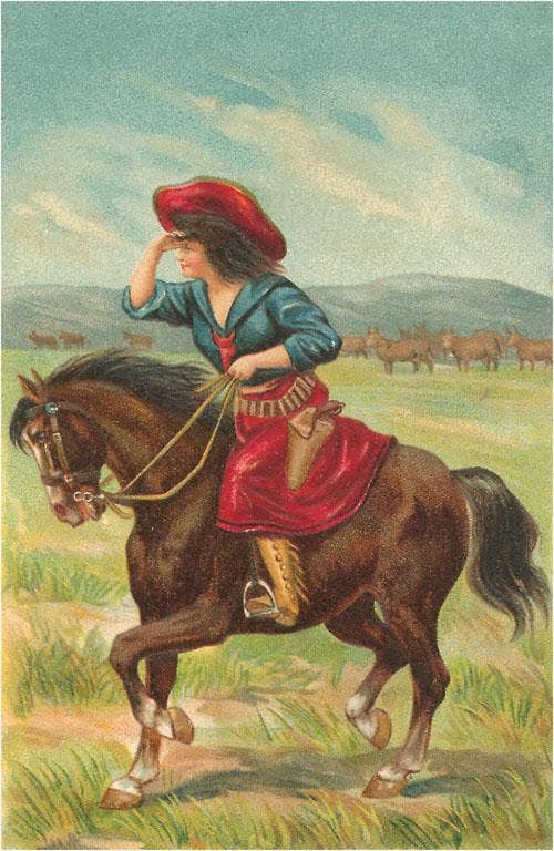 Colorful Cowgirl Postcard
