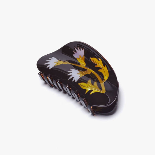 Milk Thistle Hair Claw Dark Brown and Gold Acetate