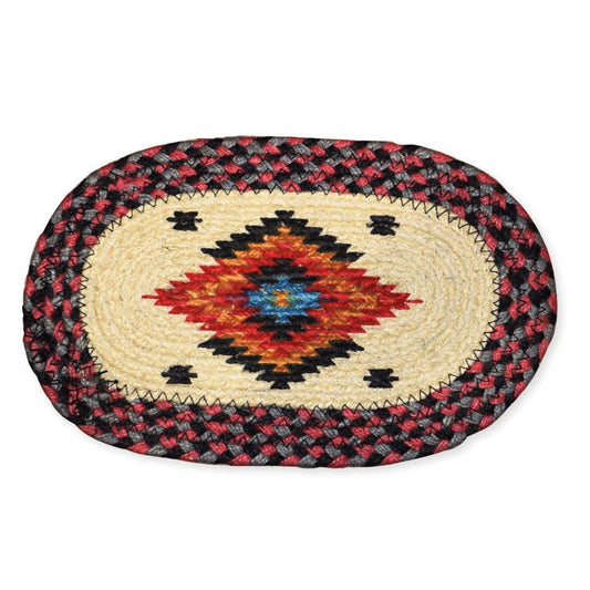 Diamond Braided Jute Oval Trivet