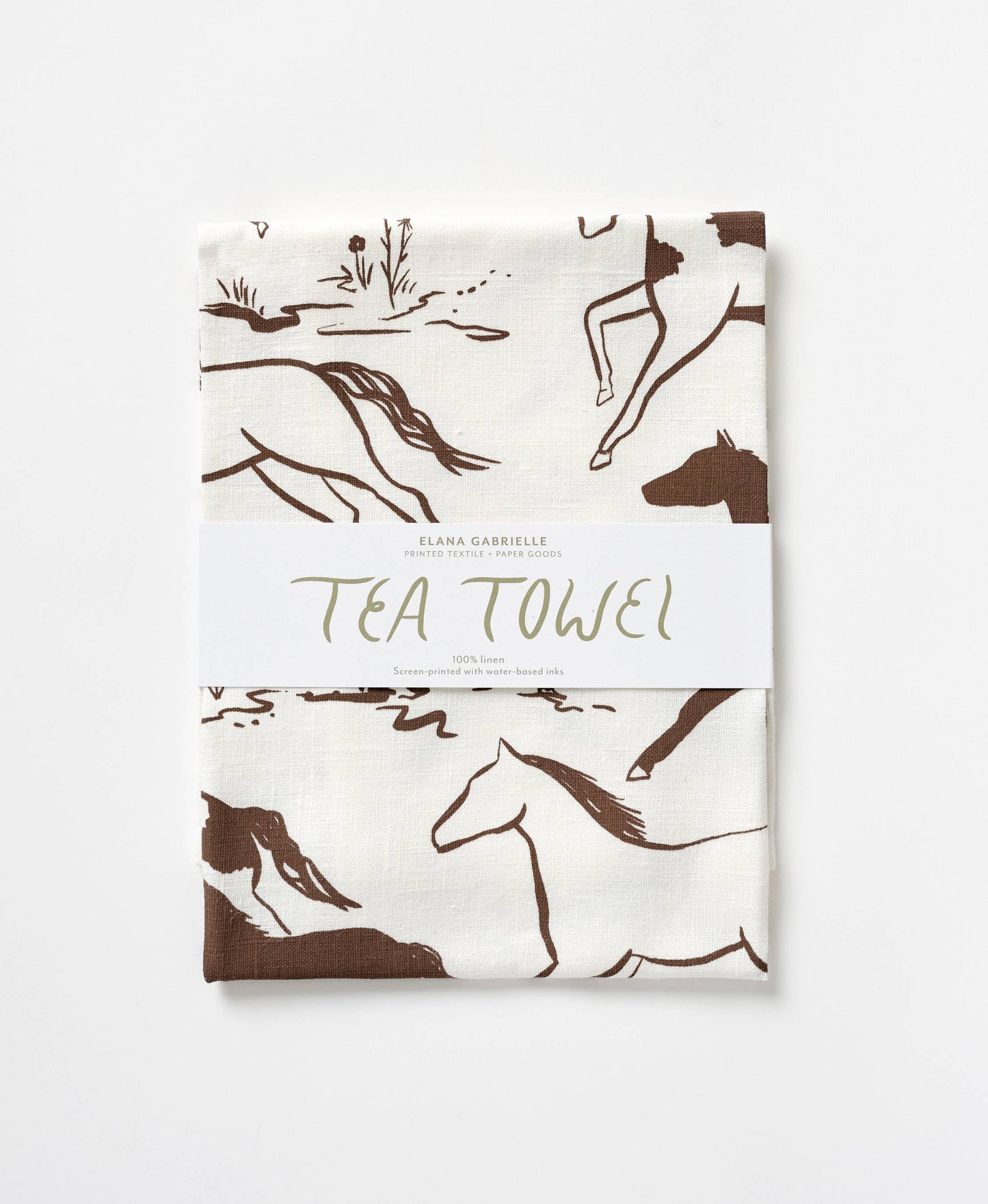 Wild Horses Linen Tea Towel - Western Kitchen Decor + Gift