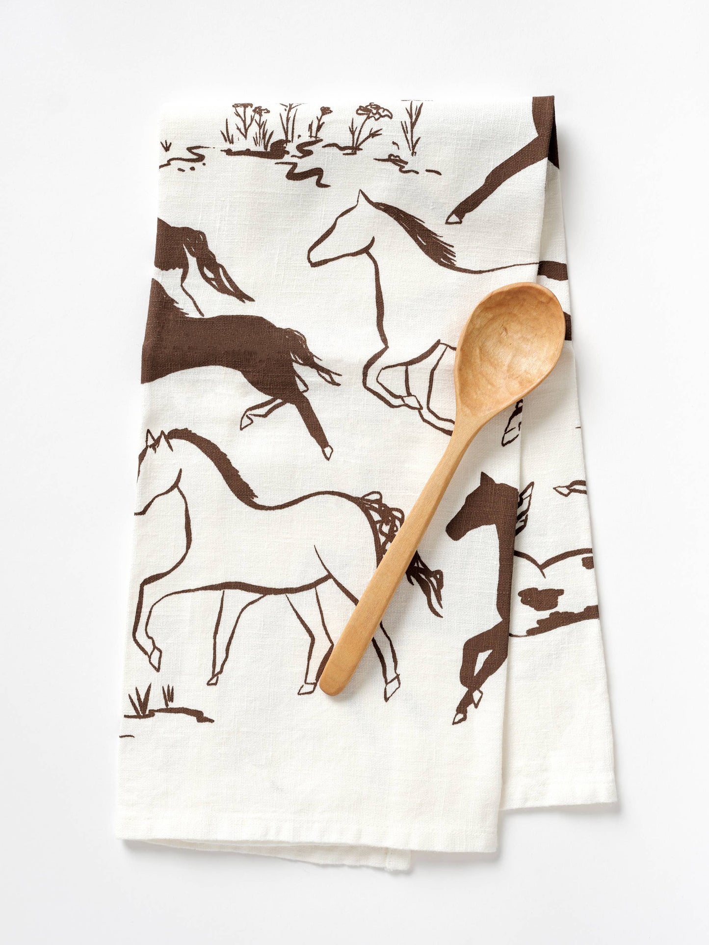 Wild Horses Linen Tea Towel - Western Kitchen Decor + Gift