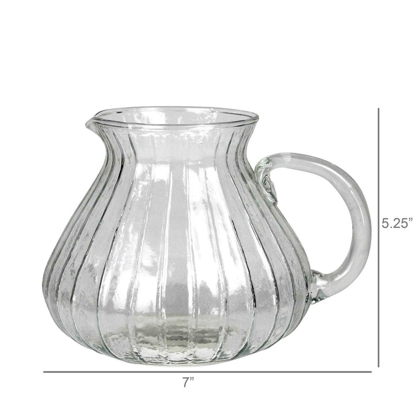Ribbed Glass Pitcher