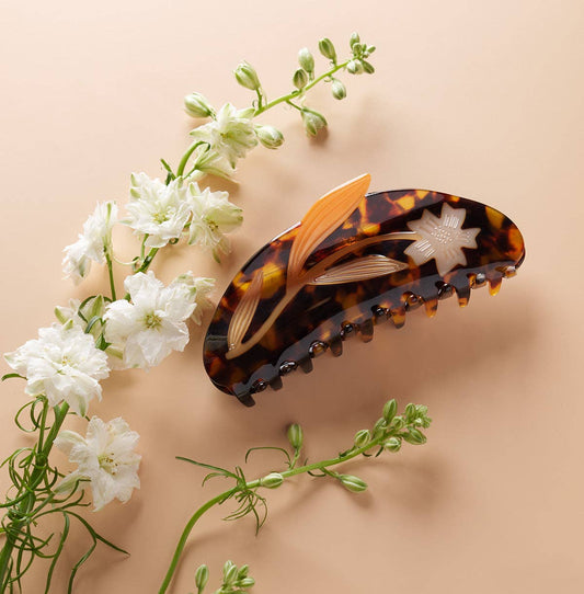 White Flower Large Clip