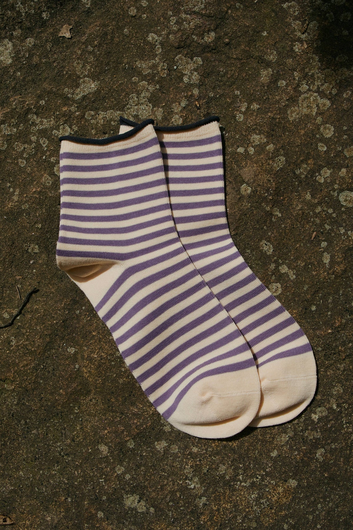Violet Meadow Striped Socks