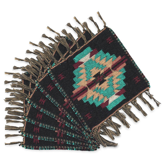 Cotton Accent Coasters Black