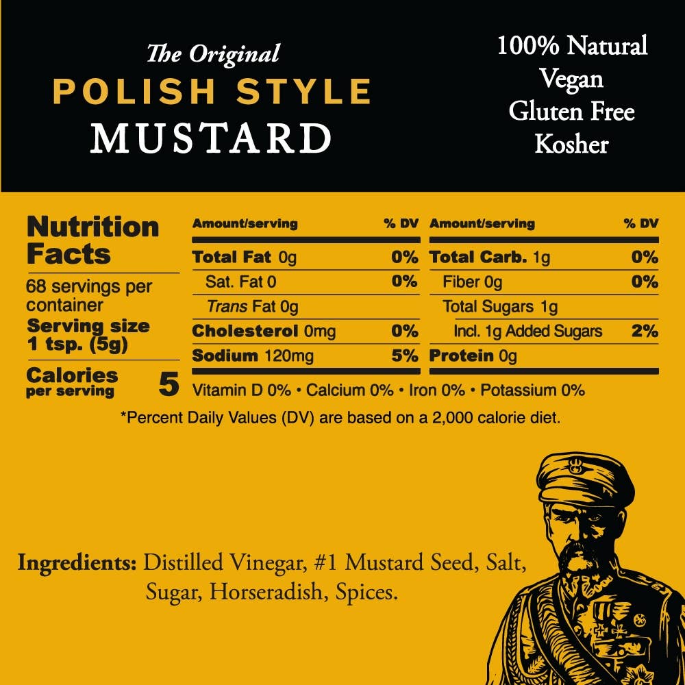 Polish Style Mustard with Horseradish 9 oz jar