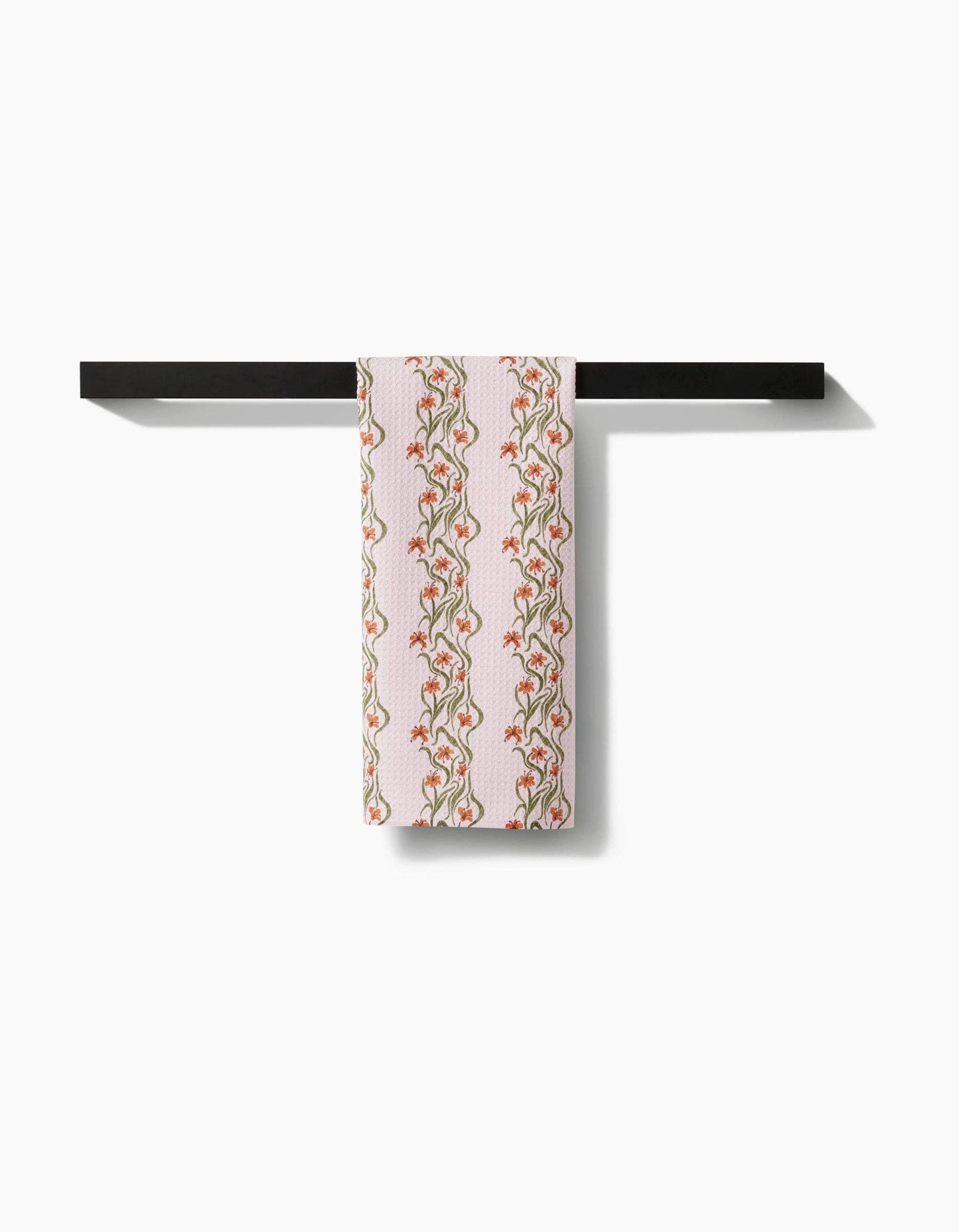 Floral Fall Stripe Tea Towel