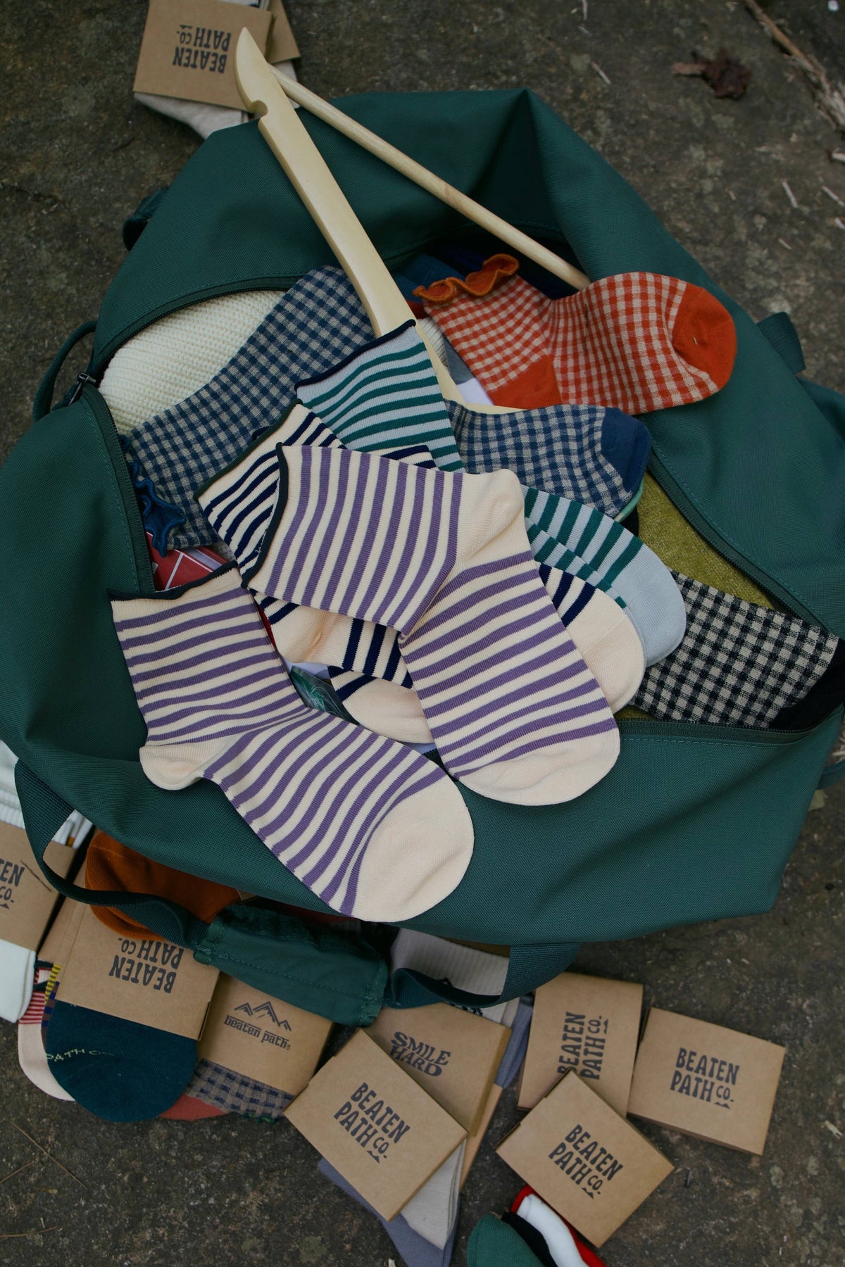 Violet Meadow Striped Socks