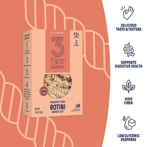 High Fiber Rotini - Gut Friendly, Low GI, USA Grown Pasta
